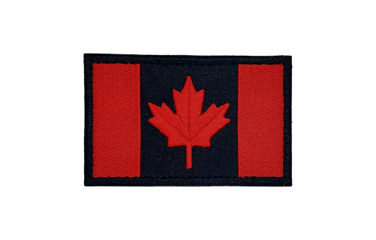 Canadian Flag-Black, Red, Velcro