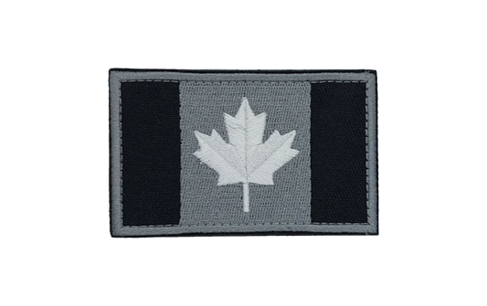 Canadian Flag-Black, Grey, White, Velcro